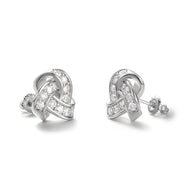 4 Carat Moissanite Knot Stud Earrings | Sterling Silver Bridal Earrings | Anniversary Gift for Her