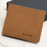 Born to Grill Leather Wallet for Grill Masters | Father's Day Gift for BBQ lover
