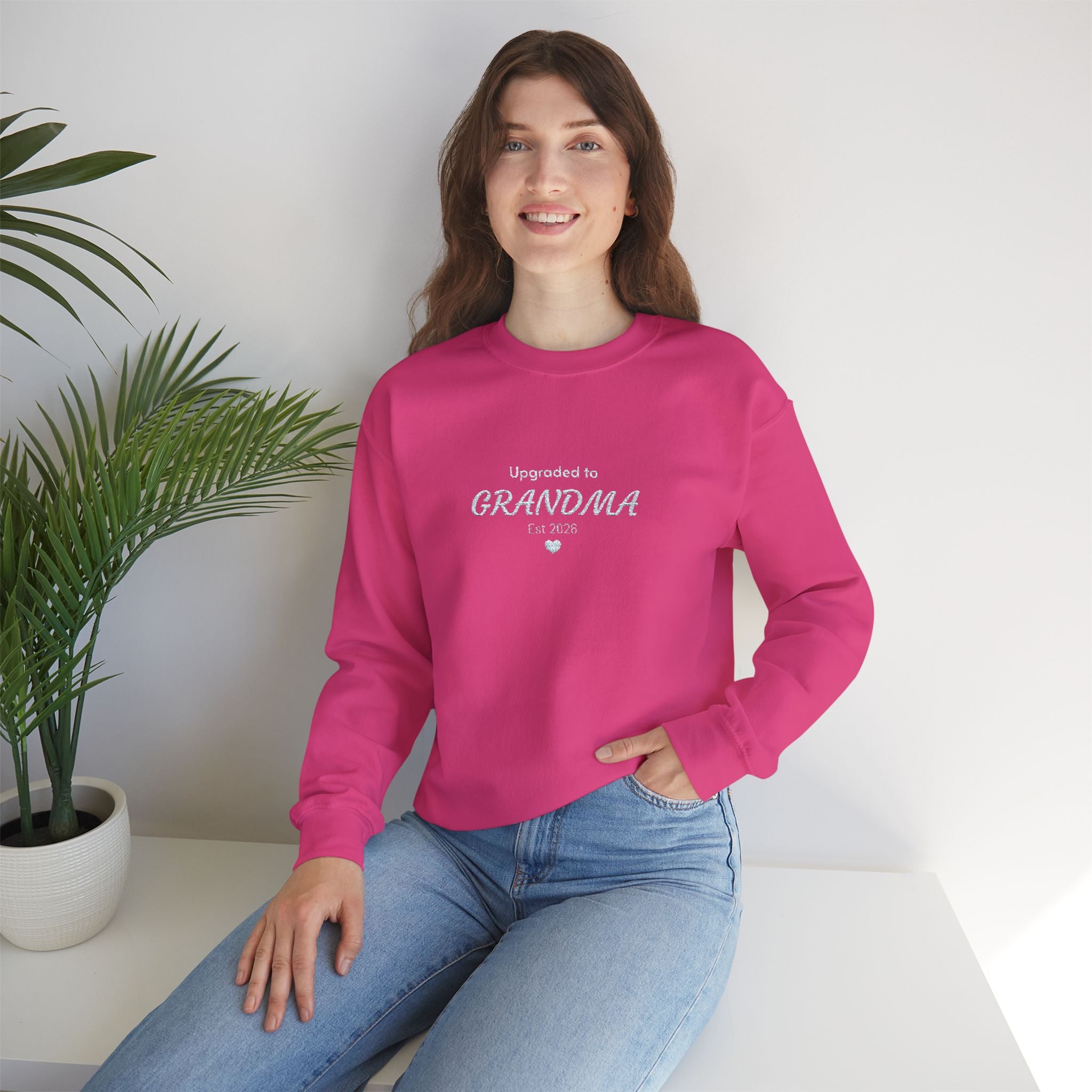 Upgraded to Grandma Embroidered Sweatshirt | Mother's Day Gift for Mom or Grandparent | 10 Colors