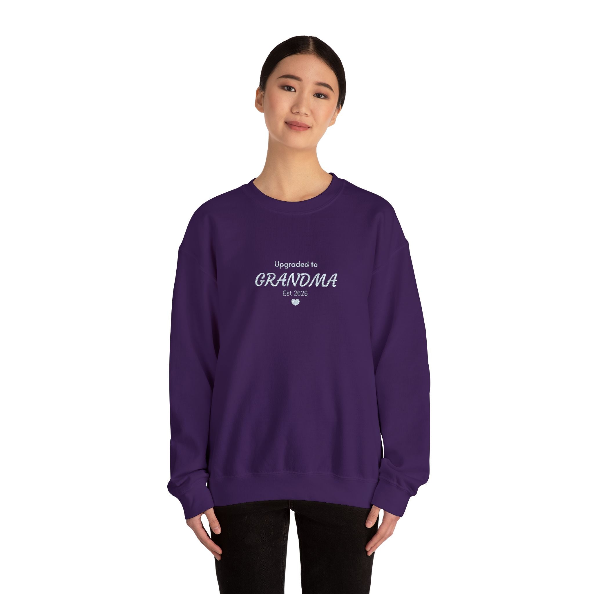 Upgraded to Grandma Embroidered Sweatshirt | Mother's Day Gift for Mom or Grandparent | 10 Colors