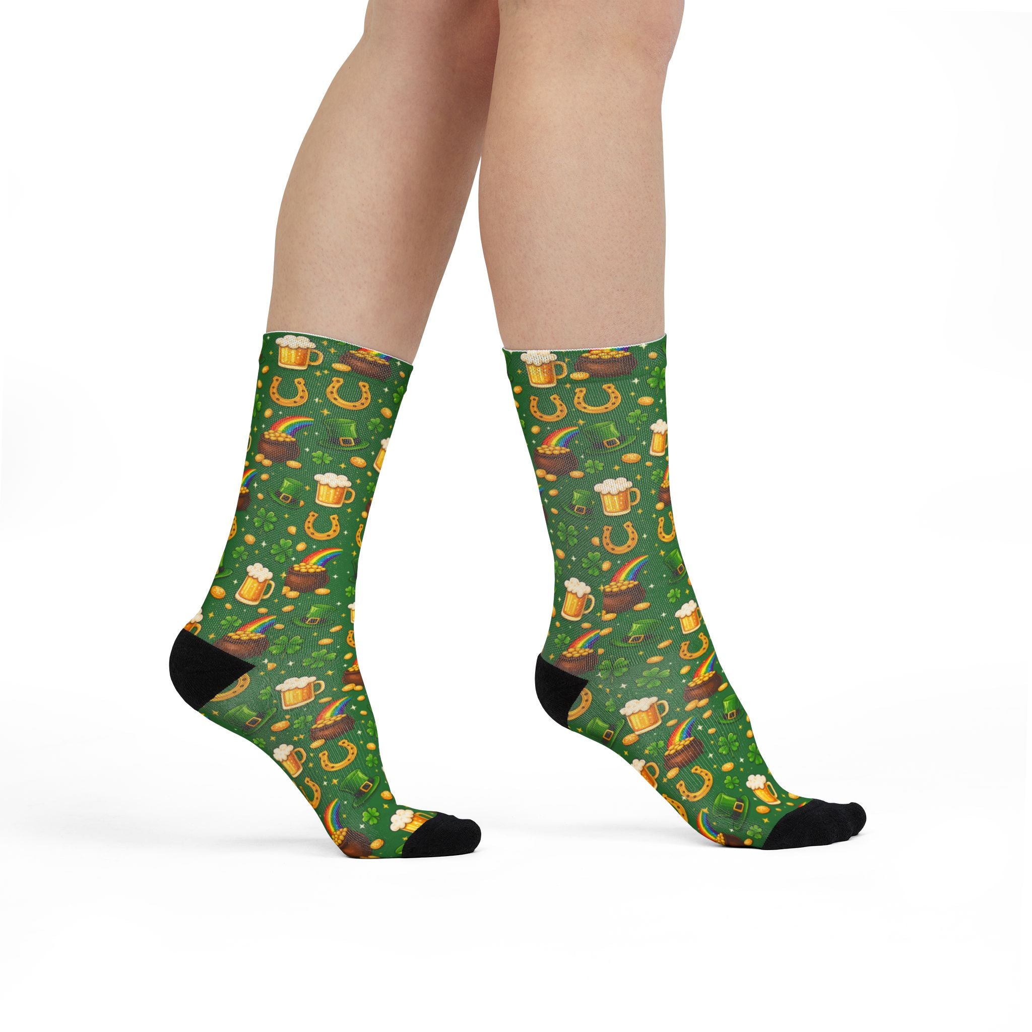 Unisex St. Patrick’s Day Beer & Lucky Charms Crew Socks