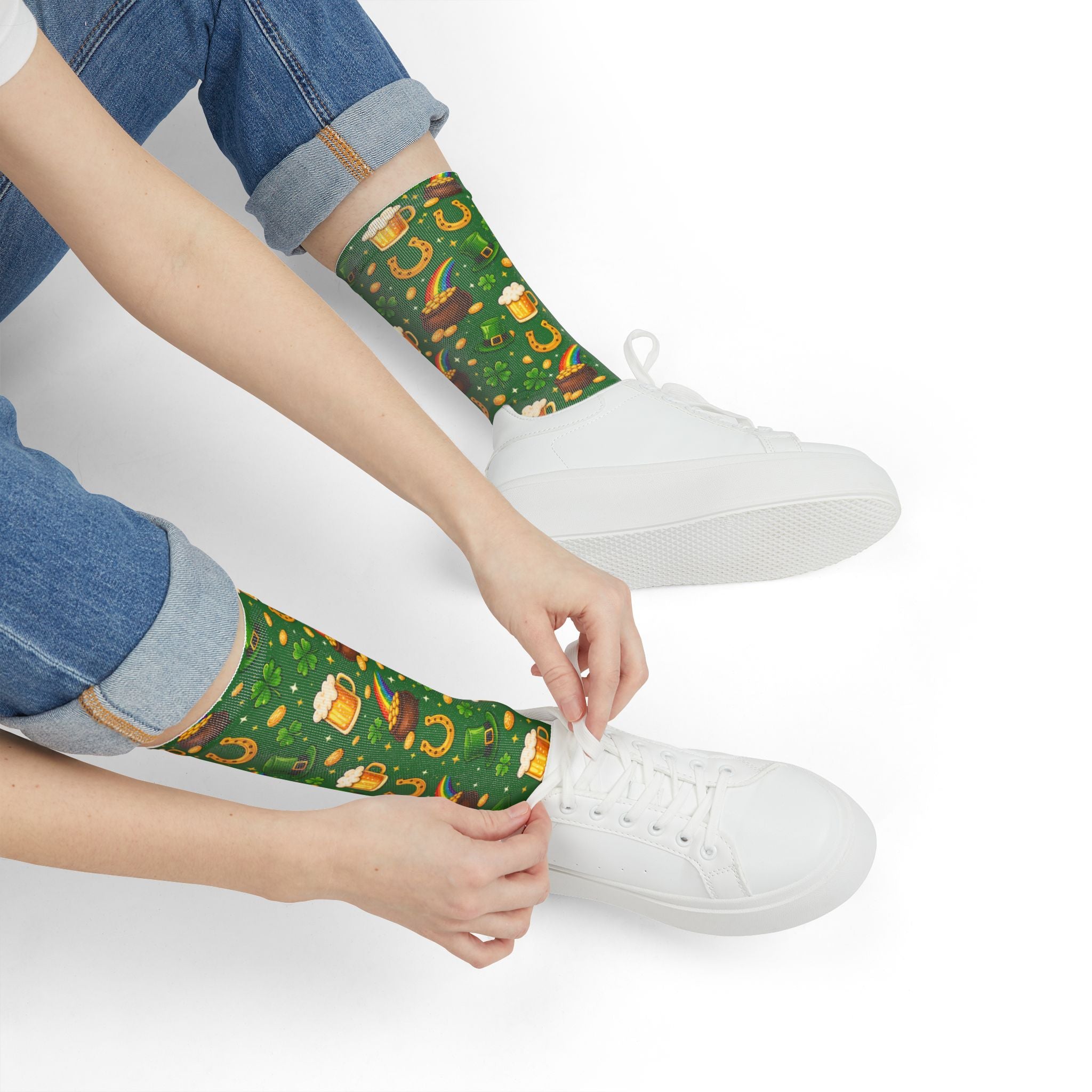 Unisex St. Patrick’s Day Beer & Lucky Charms Crew Socks