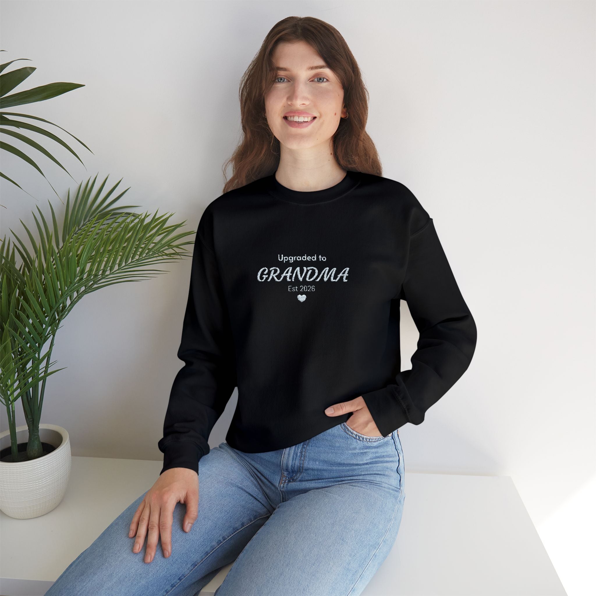 Upgraded to Grandma Embroidered Sweatshirt | Mother's Day Gift for Mom or Grandparent | 10 Colors