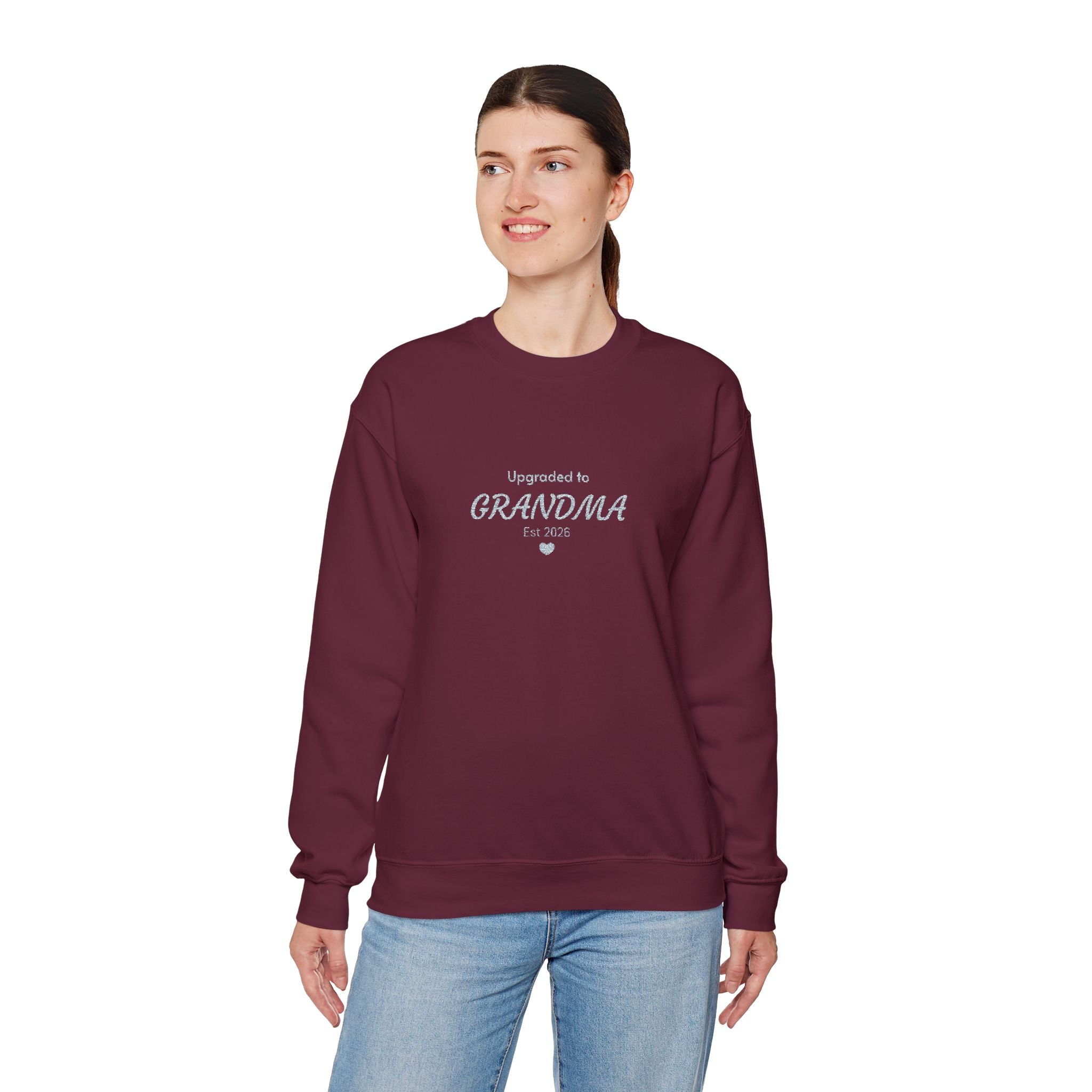 Upgraded to Grandma Embroidered Sweatshirt | Mother's Day Gift for Mom or Grandparent | 10 Colors