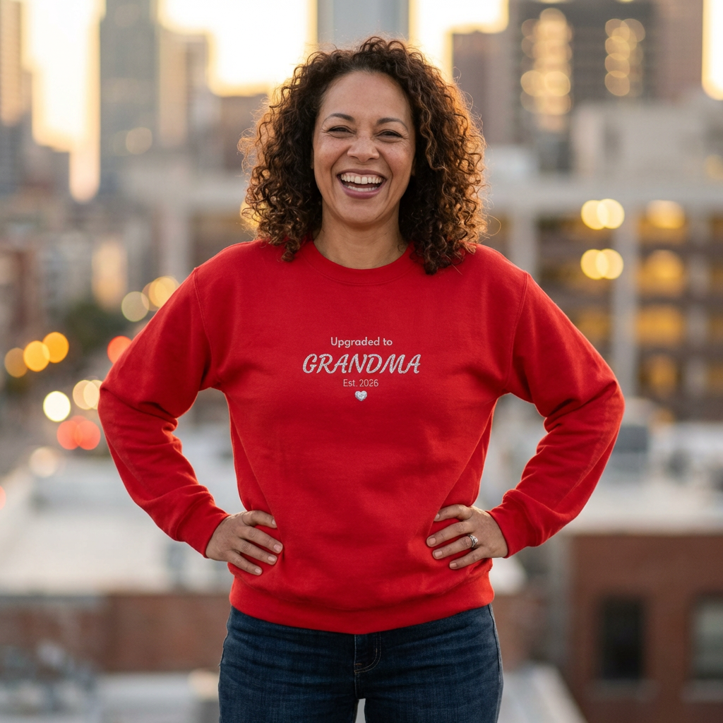 Upgraded to Grandma Embroidered Sweatshirt | Mother's Day Gift for Mom or Grandparent | 10 Colors