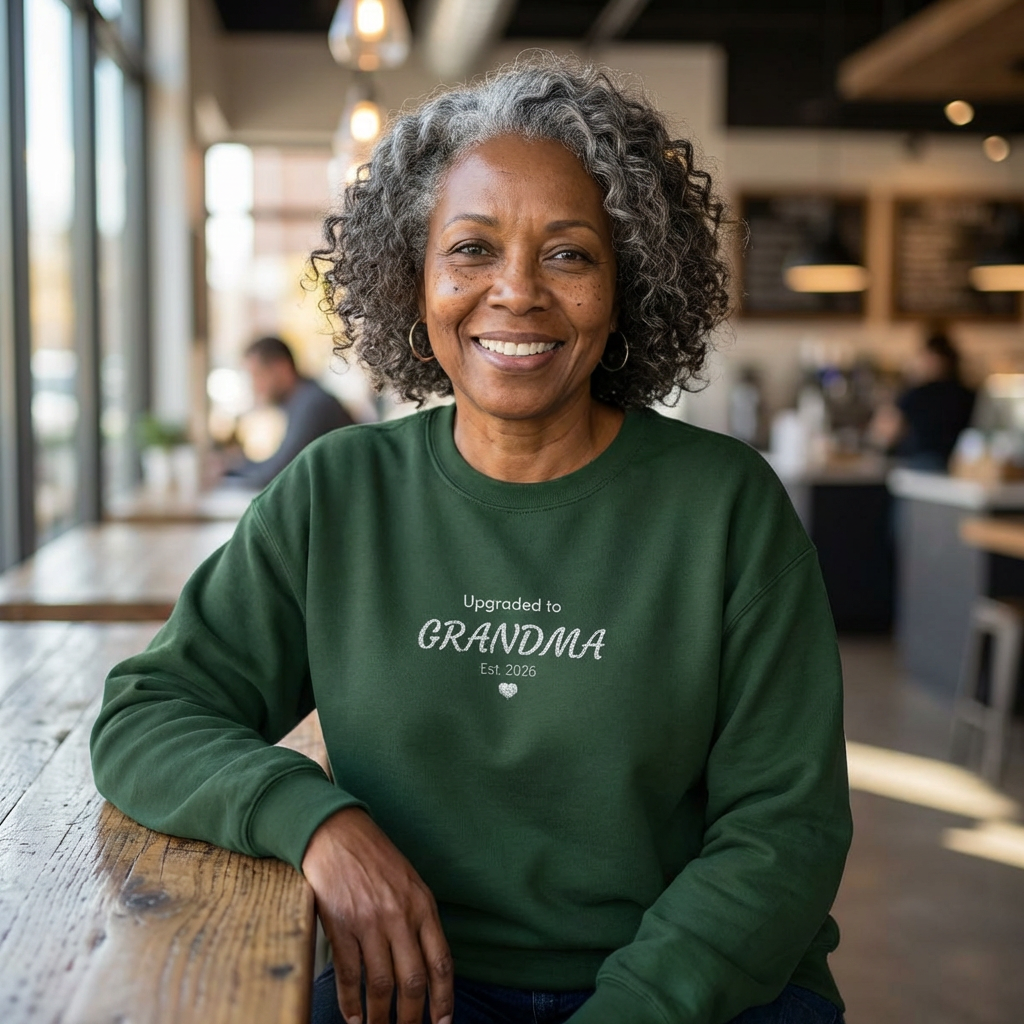 Upgraded to Grandma Embroidered Sweatshirt | Mother's Day Gift for Mom or Grandparent | 10 Colors