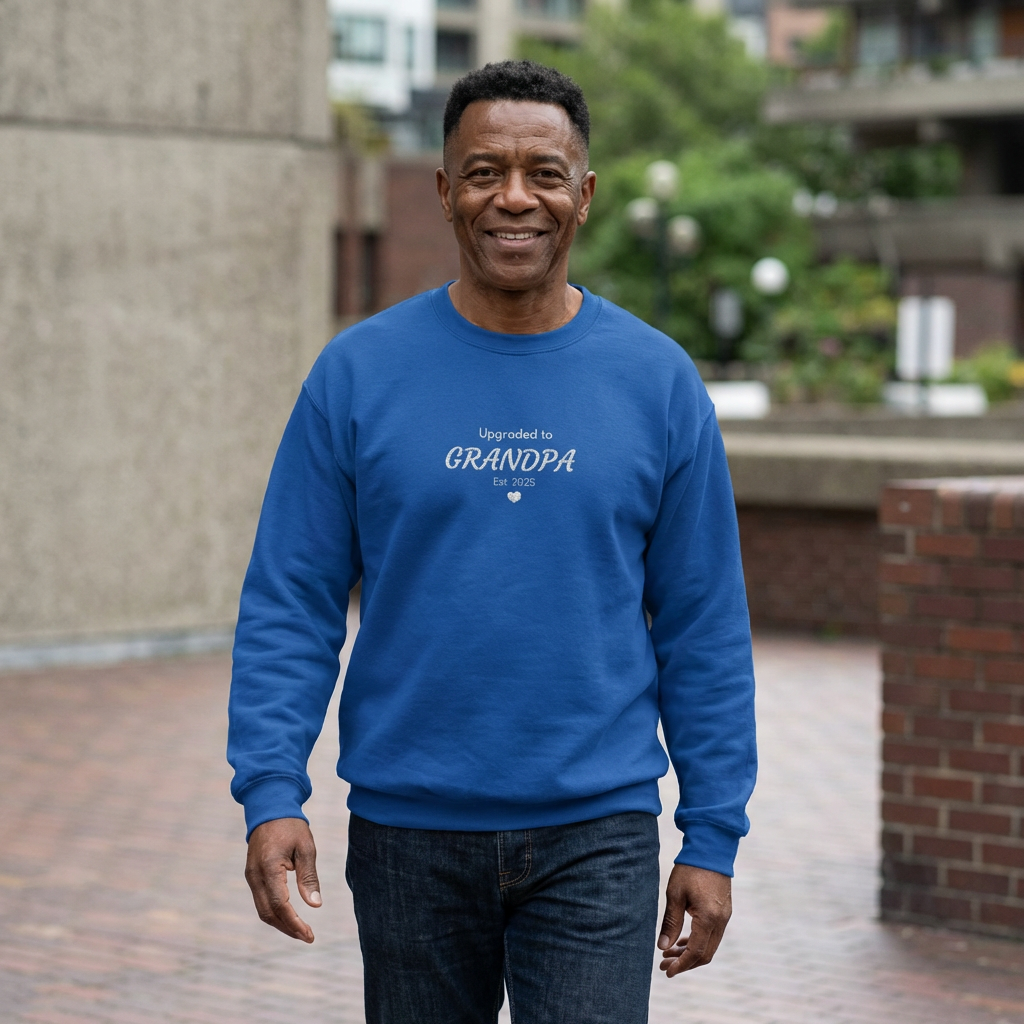 Upgraded to Grandpa Embroidered Sweatshirt | Father's Day Gift for Dad or Grandparent | 10 Colors