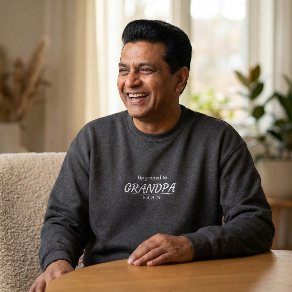 Upgraded to Grandpa Embroidered Sweatshirt | Father's Day Gift for Dad or Grandparent | 10 Colors