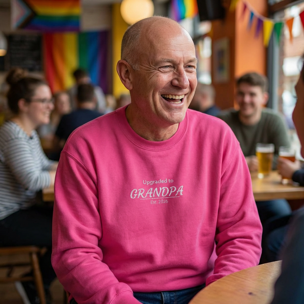 Upgraded to Grandpa Embroidered Sweatshirt | Father's Day Gift for Dad or Grandparent | 10 Colors