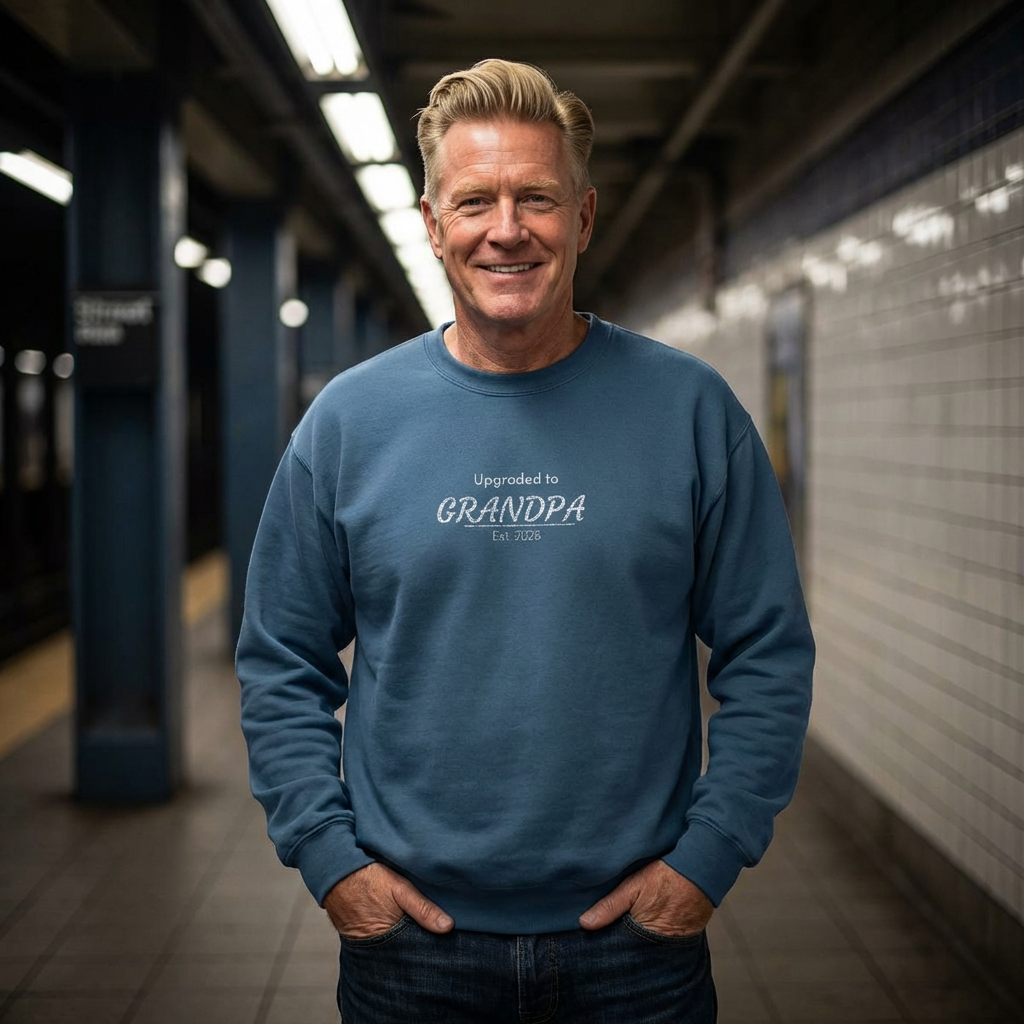 Upgraded to Grandpa Embroidered Sweatshirt | Father's Day Gift for Dad or Grandparent | 10 Colors