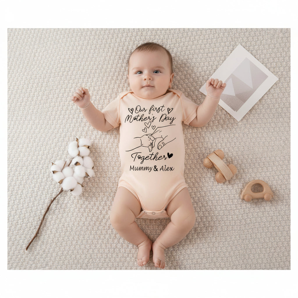 Personalized Baby’s First Mother’s Day Romper with Custom Name | 5 Colors | Sizes 3M-24M