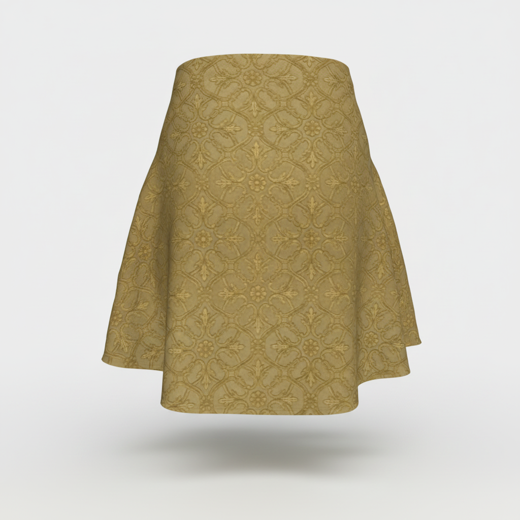 Gold Regency Flare Skirt – Performance Knit or Glitter Knit, Party & Holiday Outfit