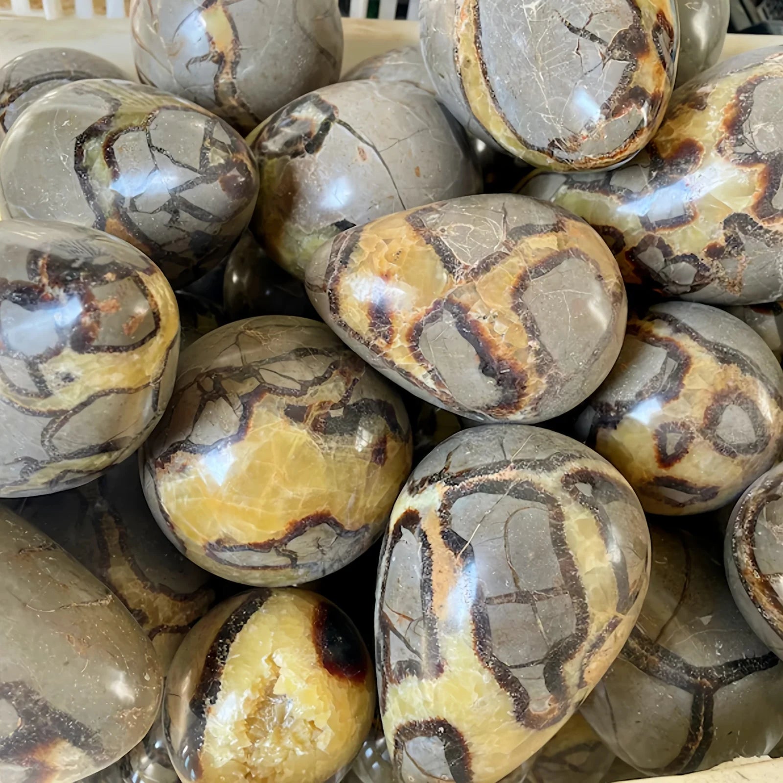 1pc, 12 kg Natural Septarian Crystal Egg - Eye Catching Home Decor
