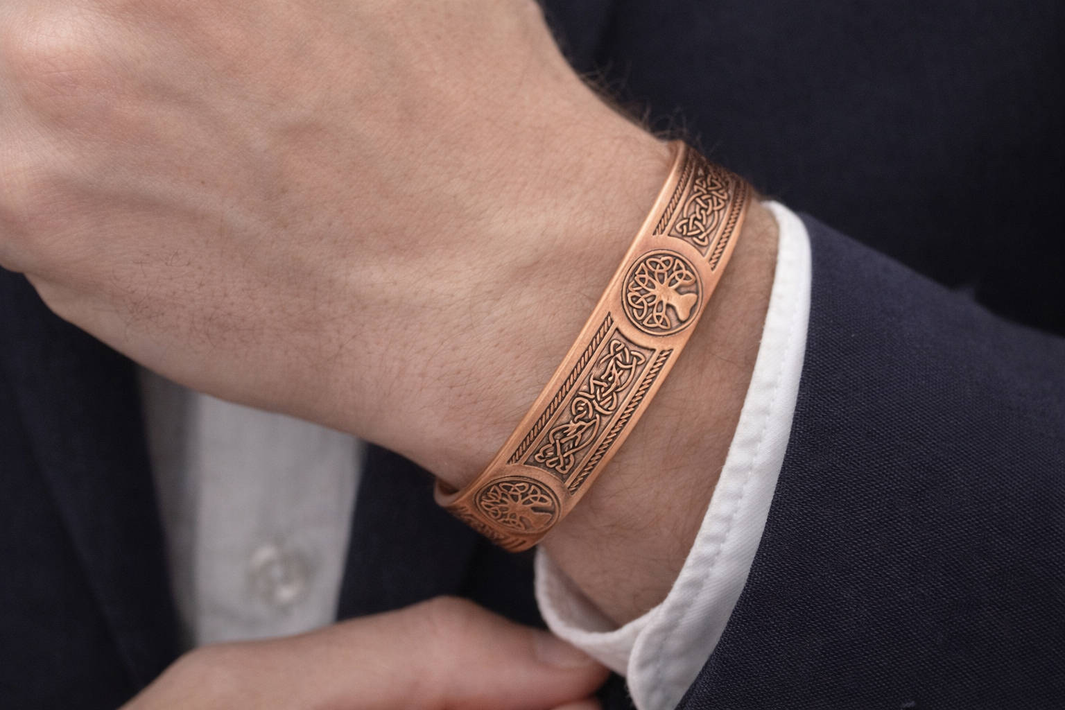 Tree of Life Copper Magnetic Bracelet – Celtic Copper Cuff