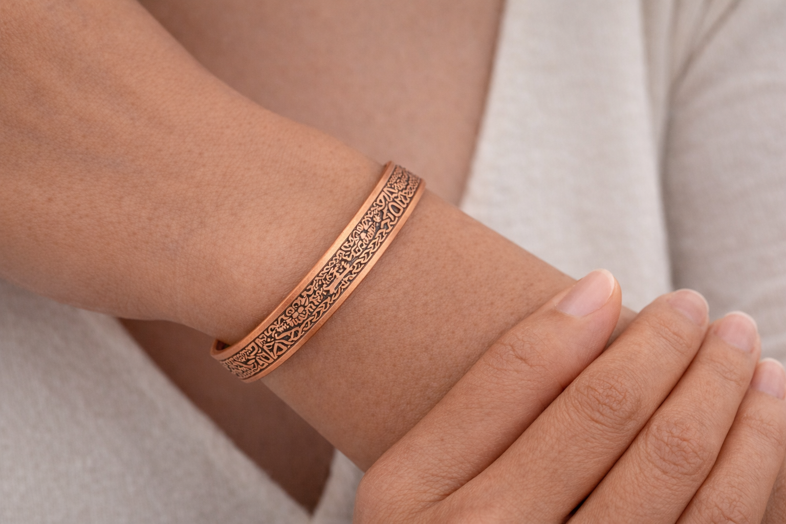 Tree of Life Copper Magnetic Bracelet – Celtic Copper Cuff