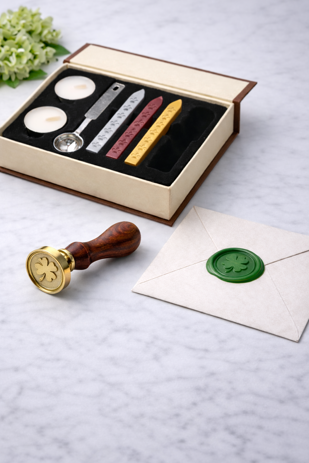 Four Leaf Clover Wax Seal Stamp – St. Patrick’s Day & Wedding