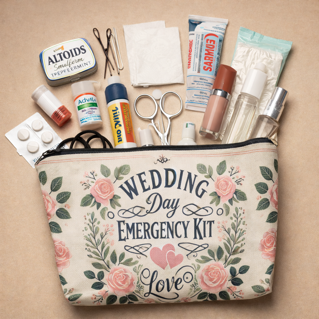 Wedding Day Emergency Kit Bag | Bridal Party Favor | Bride Gift | Makeup Bag