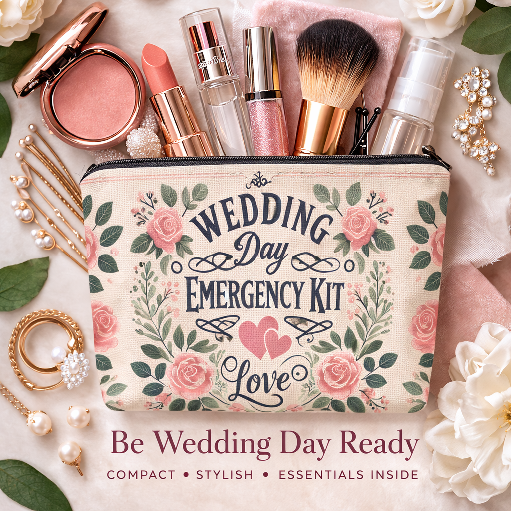 Wedding Day Emergency Kit Bag | Bridal Party Favor | Bride Gift | Makeup Bag