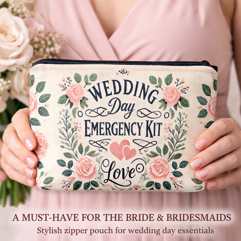 Wedding Day Emergency Kit Bag | Bridal Party Favor | Bride Gift | Makeup Bag