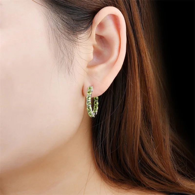 Natural Citrine Sterling Silver Earrings - 5 Carats | Genuine Gemstone