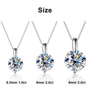 Brilliant Moissanite Pendant Necklace | 1–3 Carat D Color VVS1 | Brighter Than Diamond | Sterling Silver | Gold, Rose Gold or 18K White Gold Plated | GRA Certified