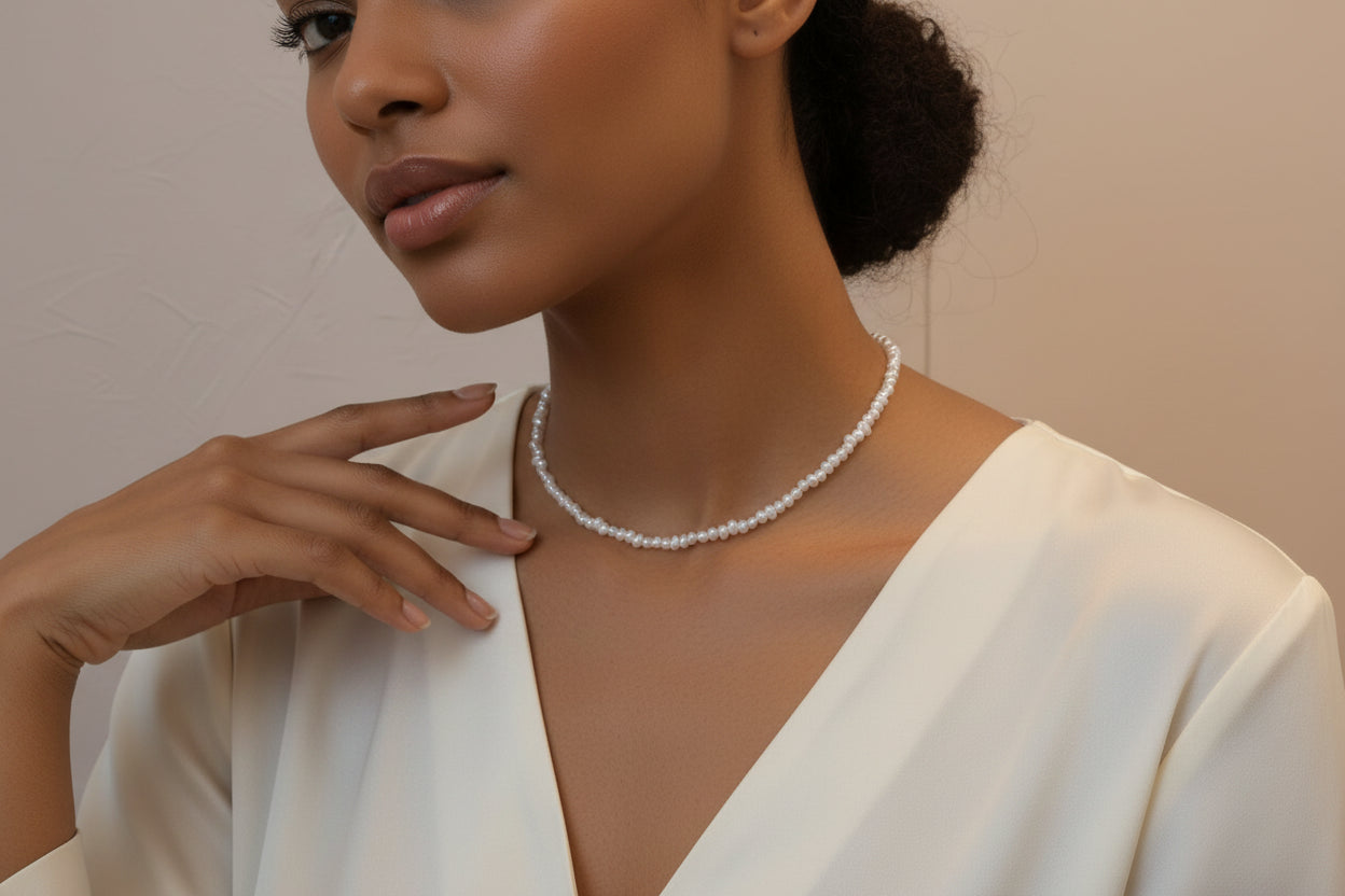 Baroque Freshwater Pearl Necklace | Sterling Silver or Gold Plated