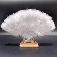 Luxe Feather Hand Fan - Elegant Bridal Wedding Accessory