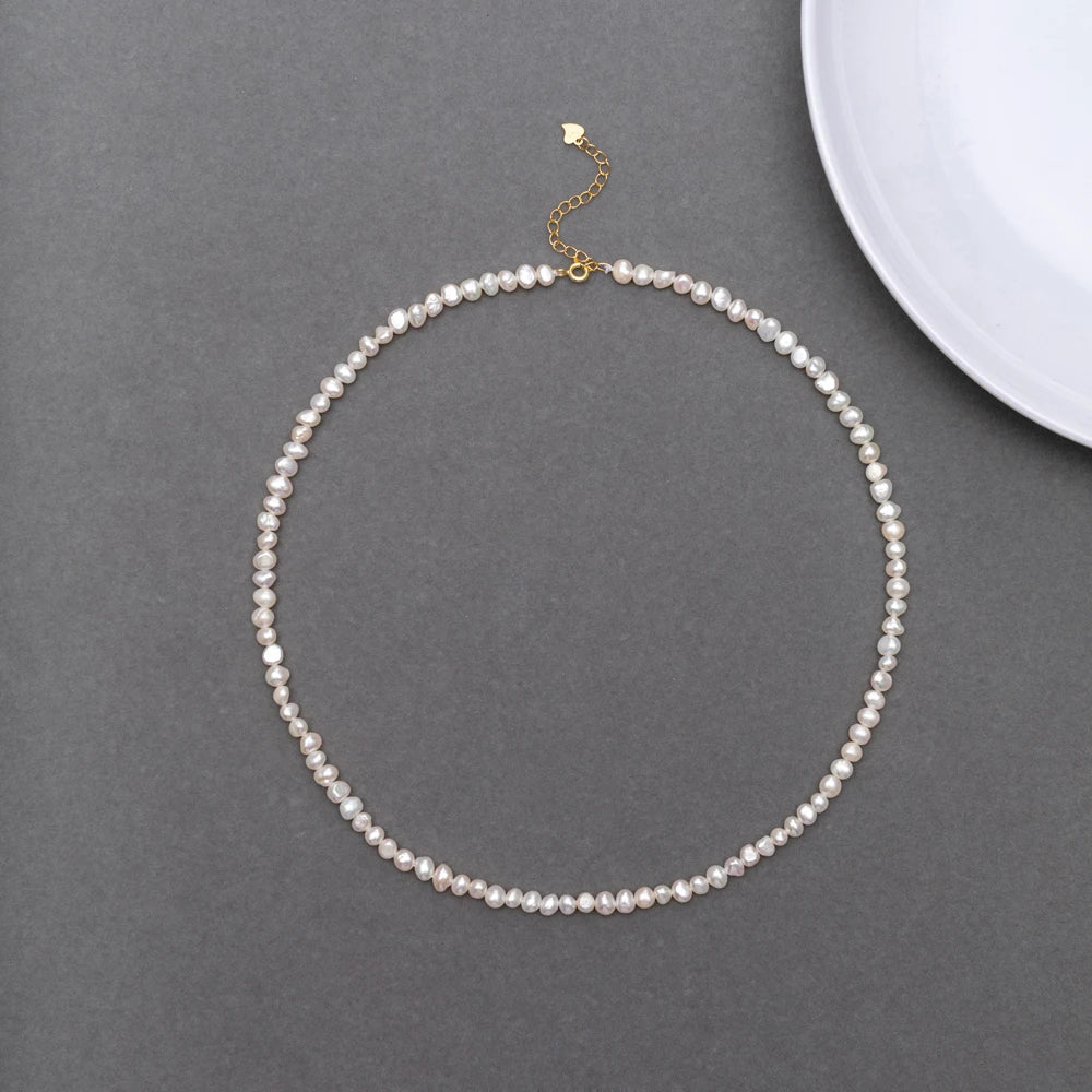 Baroque Freshwater Pearl Necklace | Sterling Silver or Gold Plated