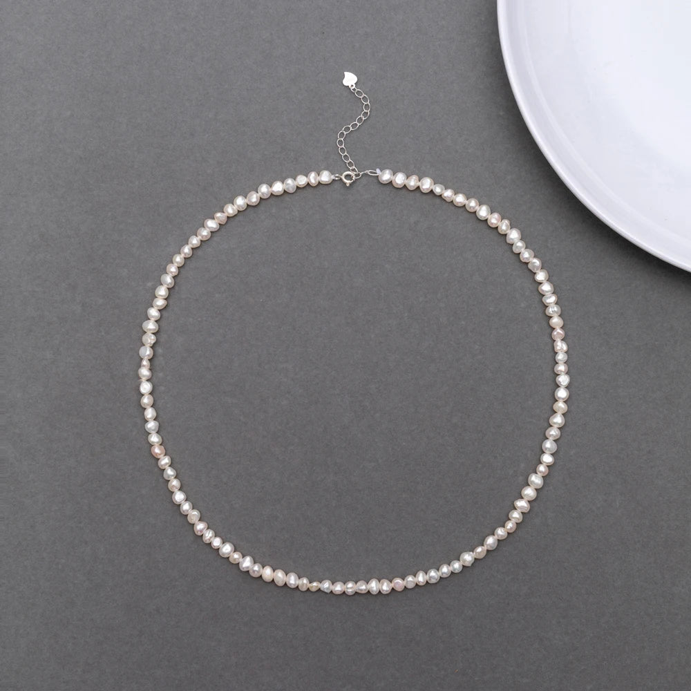 Baroque Freshwater Pearl Necklace | Sterling Silver or Gold Plated