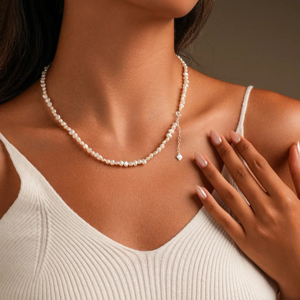 Baroque Freshwater Pearl Necklace | Sterling Silver or Gold Plated