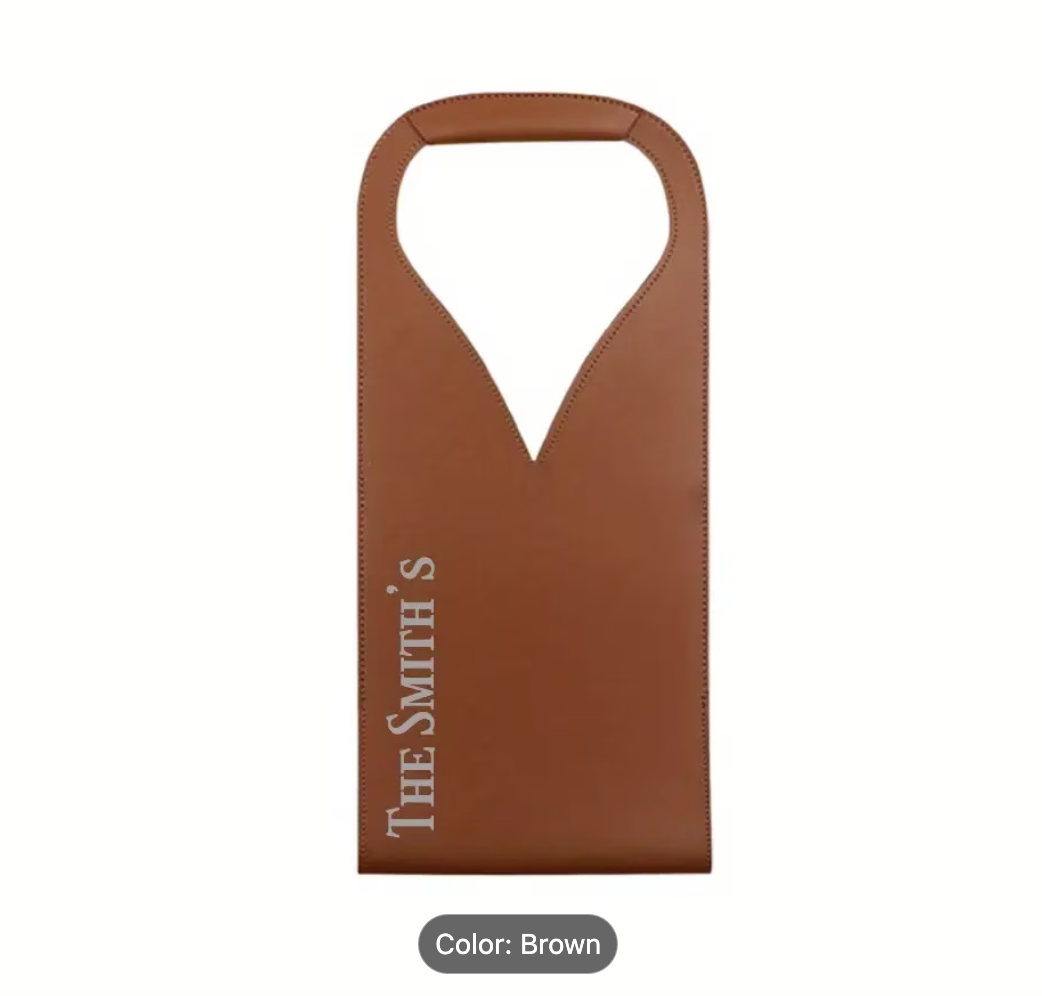 Personalized Leather Wine Bag | Bridesmaid Favors | Mother’s Day or Birthday Gift for Her