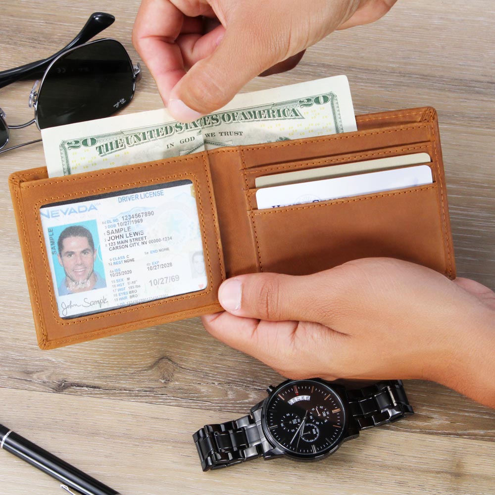 Father of the Bride Leather Wallet for Dad | Bridal Present | Premium Father's Day Gift