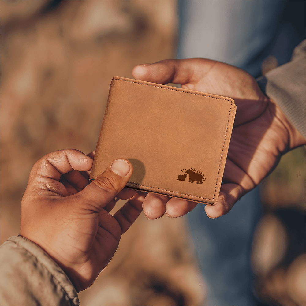Best Dad Ever Leather Wallet | Father's Day Gift | Birthday Present