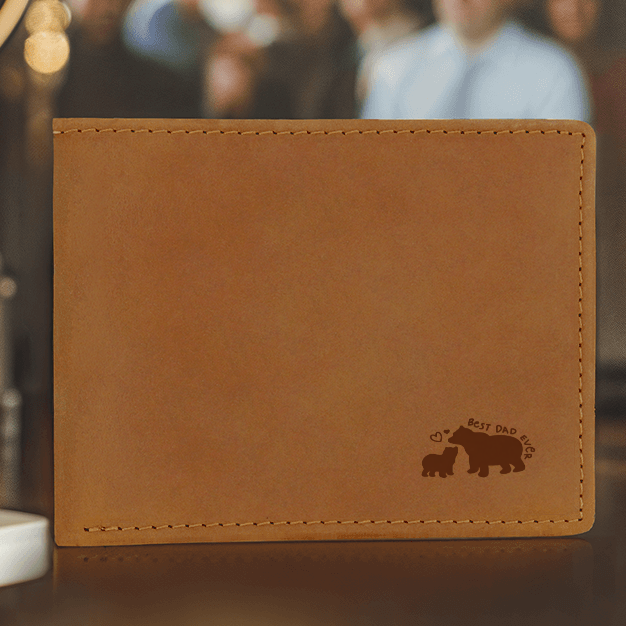Best Dad Ever Leather Wallet | Father's Day Gift | Birthday Present