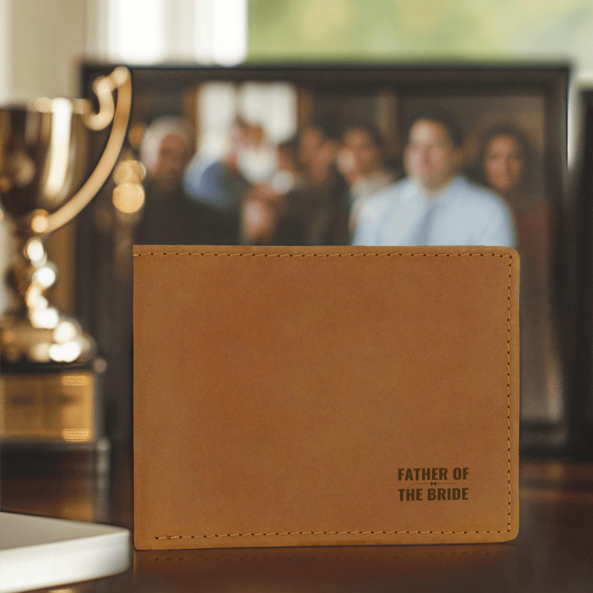 Father of the Bride Leather Wallet for Dad | Bridal Present | Premium Father's Day Gift