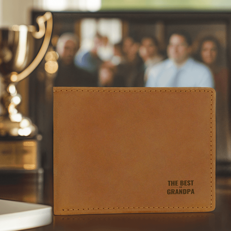 The Best Grandpa Leather Wallet | Father's Day Gift for Grandfather | Birthday Present