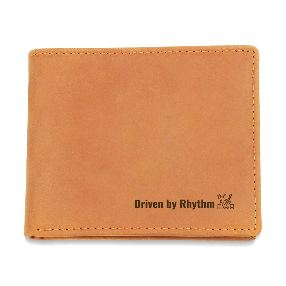 Driven by Rhythm Leather Wallet for Music Lover | Father's Day Gift for Musician | Birthday Present