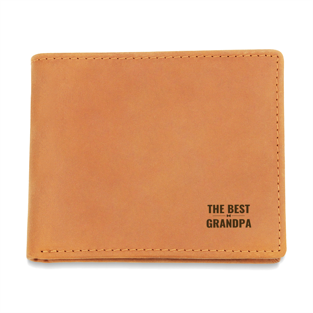 The Best Grandpa Leather Wallet | Father's Day Gift for Grandfather | Birthday Present