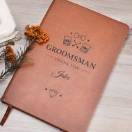 Personalized "Groomsman Thank You" - Vegan Leather Bound Journal Gift