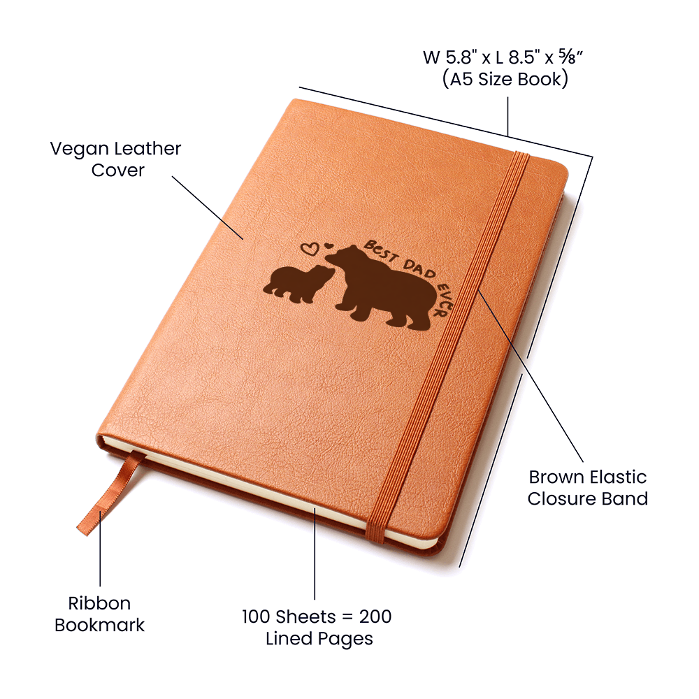 Best Dad Ever Vegan Leather Journal | Father's Day Gift from Child