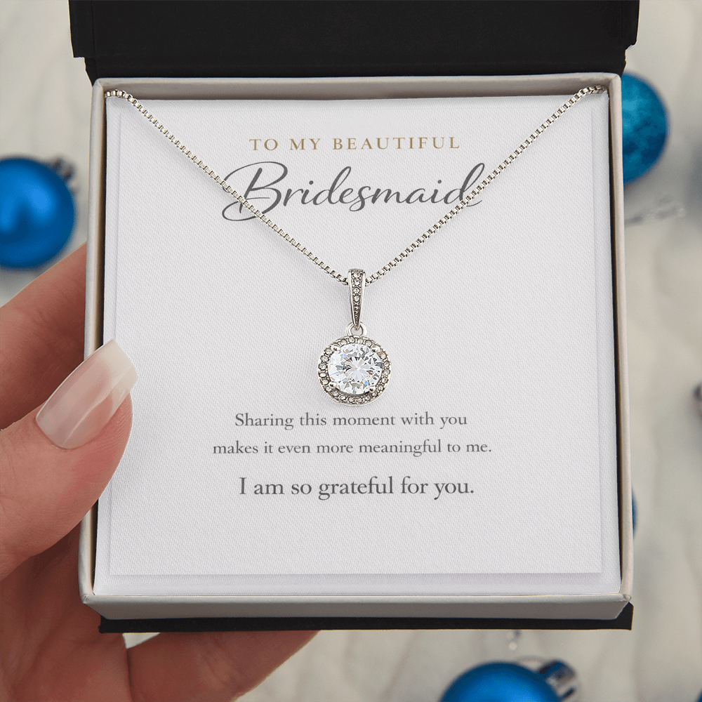 Bridesmaid Eternal Hope Necklace – CZ Wedding Party Thank You Gift
