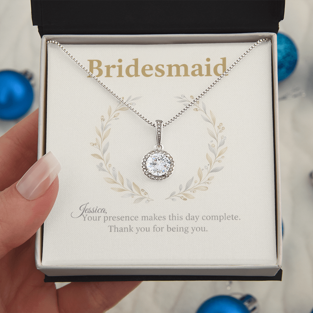 Bridesmaid Eternal Hope Necklace | CZ Wedding Party Thank You Gift