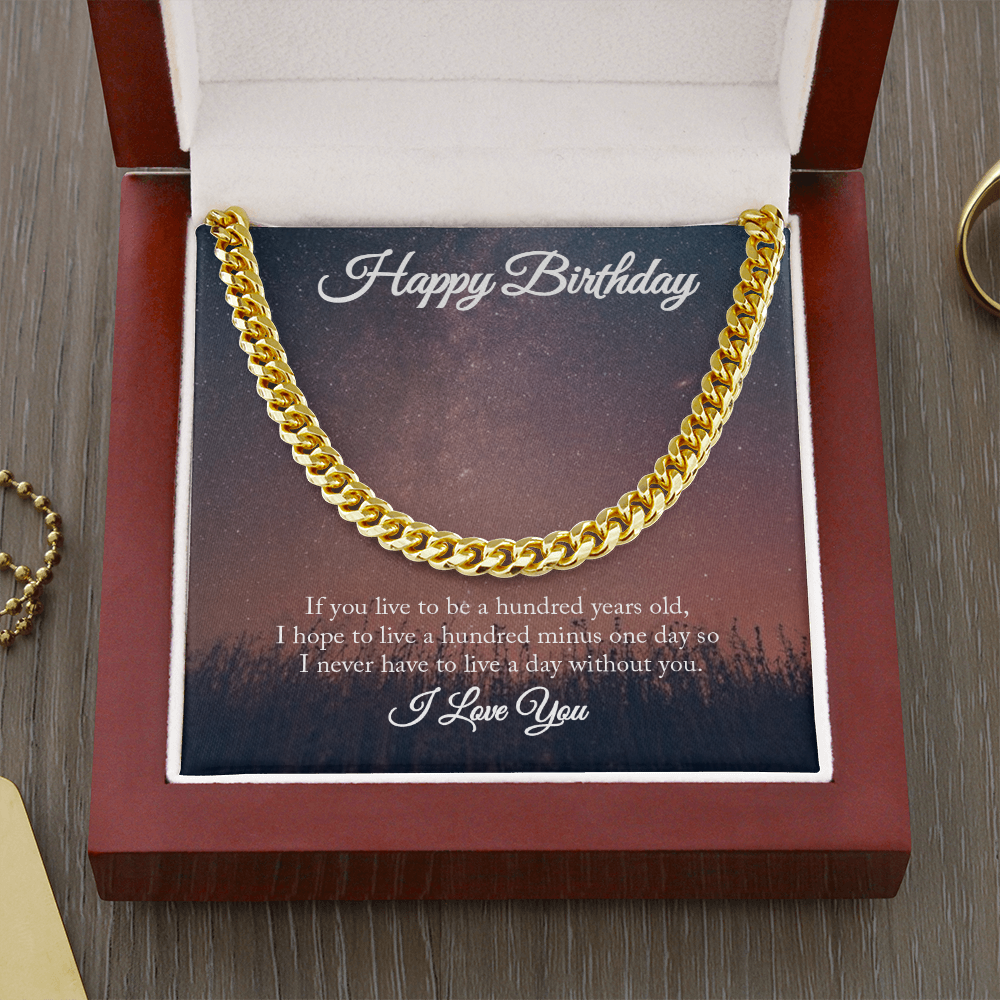 Cuban Link Chain Necklace with Gift Box | Sentimental Birthday Gift for Significant Other | 18"-22"
