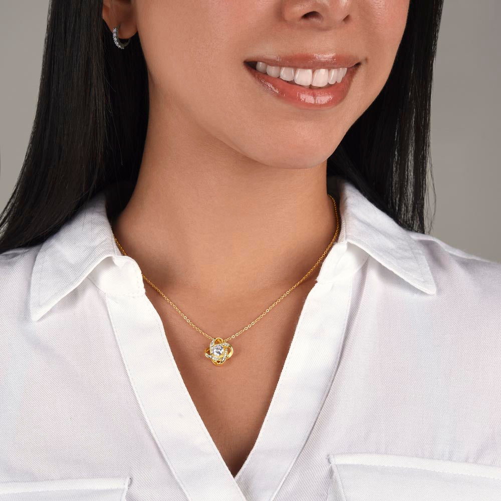 Gold Plated Love Knot Necklace | Mother's Day Gift from Daughter or Son