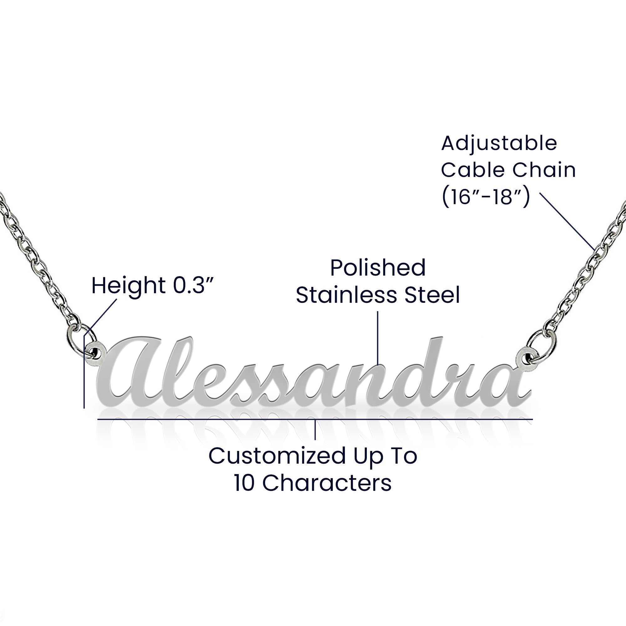 Name Necklace Gift for Best Friend with Message Card and Gift Box