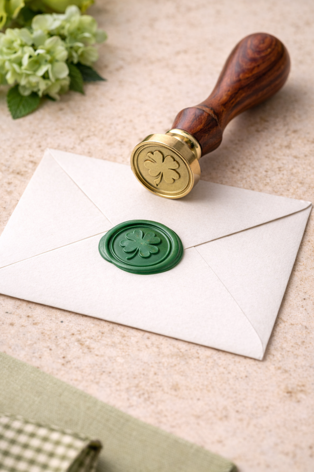 Four Leaf Clover Wax Seal Stamp – St. Patrick’s Day & Wedding