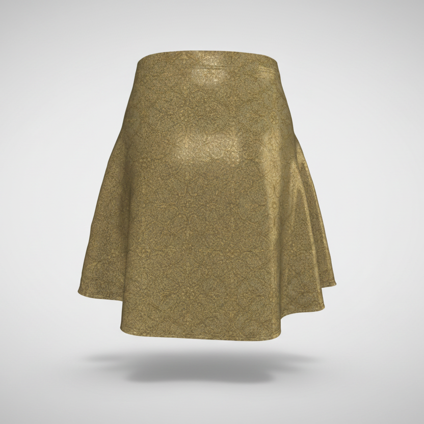 Gold Regency Flare Skirt – Performance Knit or Glitter Knit, Party & Holiday Outfit