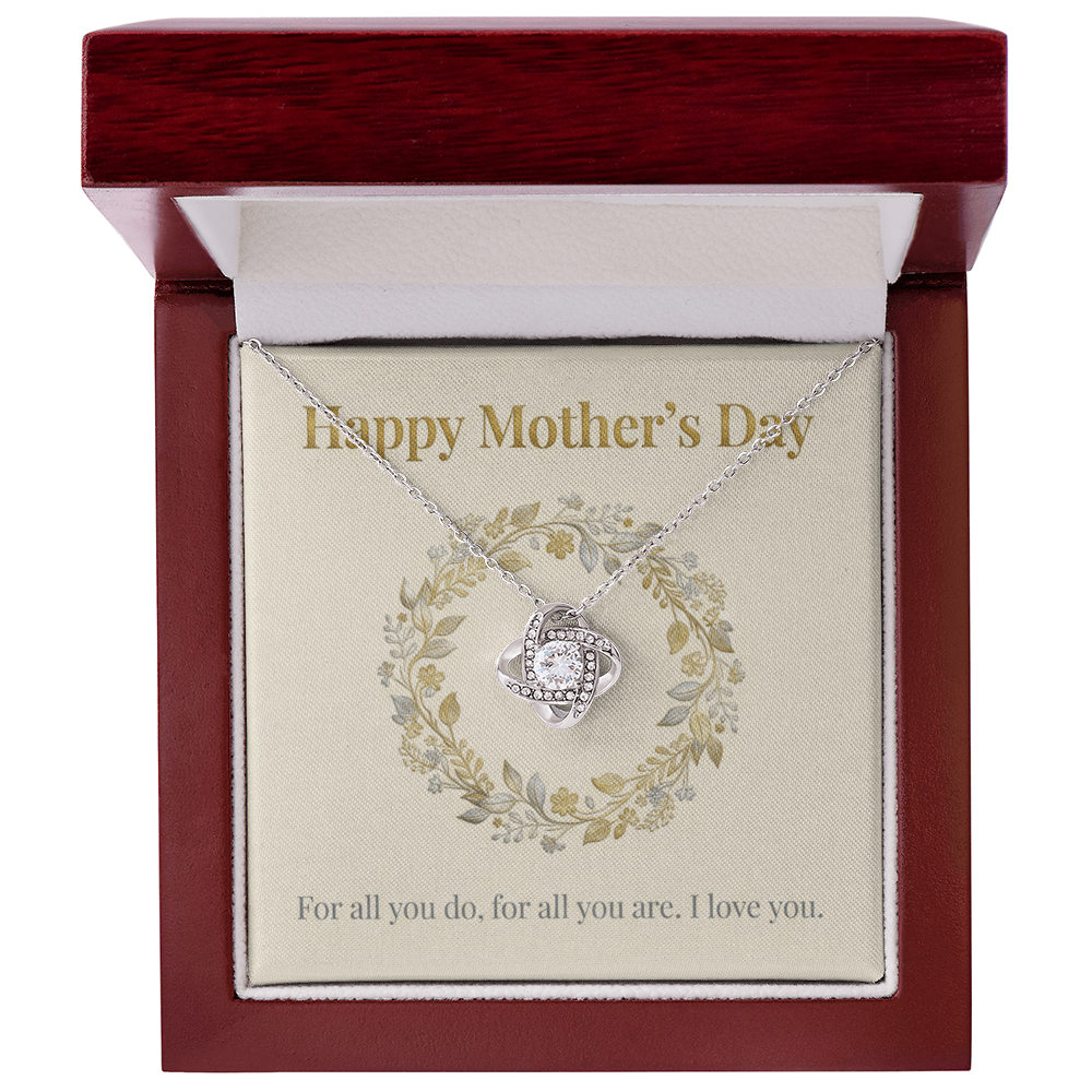Gold Plated Love Knot Necklace | Mother's Day Gift from Daughter or Son