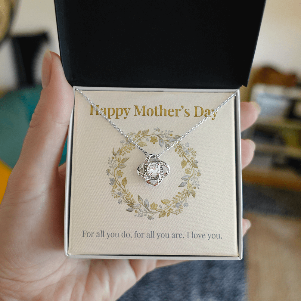 Gold Plated Love Knot Necklace | Mother's Day Gift from Daughter or Son